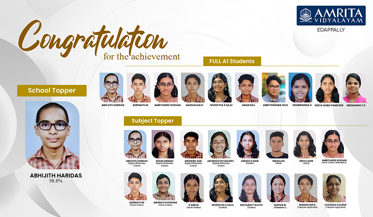 Amrita Vidyalayam Edappally Achieves Outstanding Class X Results