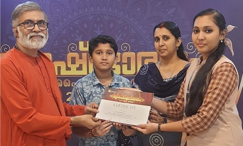 Amrita Vidyalayam Students Honored for ‘Shrestha Bharatham’ TV Program