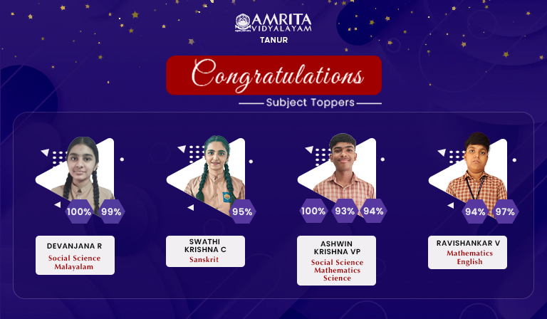 Amrita Vidyalayam Tanur Celebrates Exceptional Results in CBSE Exams