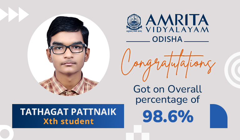 Tathagat Pattnaik of Amrita Vidyalayam Odisha Scores an Impressive 98.6% in Xth Board Exams