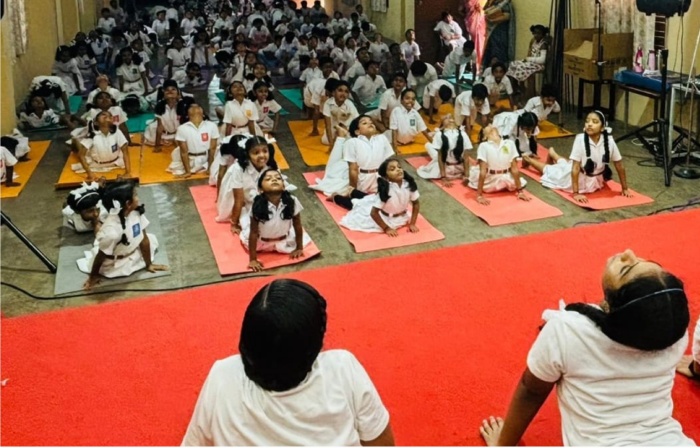 International Yoga Day celebrates at Amrita Vidyalayam, Kuthuparamba 