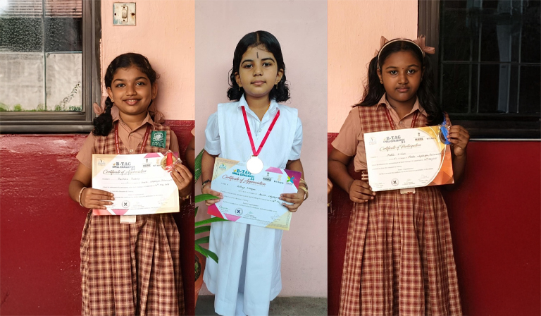 Proud Achievement by Preethika Pradeep, Adhrija Narayani, and Aadita S. Nair at B_Tag Spell Challenge Season 3