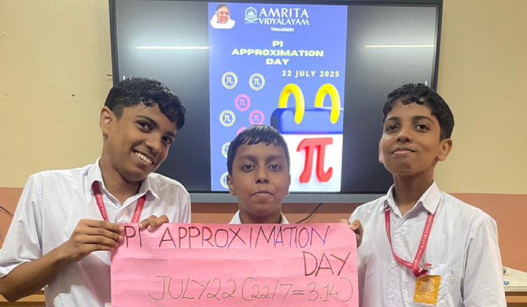  Amrita Vidyalayam Thalassery celebrated Pi Approximation Day