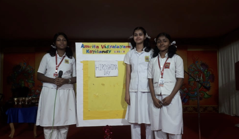 Amrita Vidyalayam Koyilandy Observes Hiroshima Day, Spreading Message of Peace