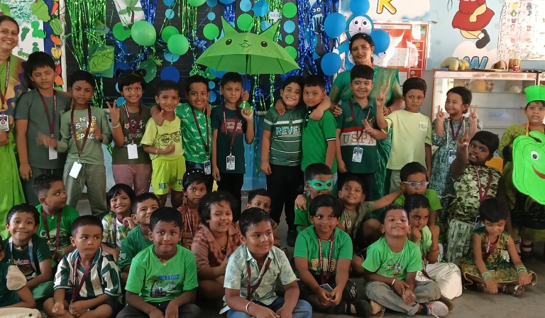 Amrita Vidyalayam Odisha celebrates Green and Blue Day