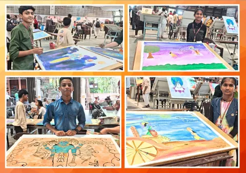 Gitamritam Painting Competition at Amritapuri