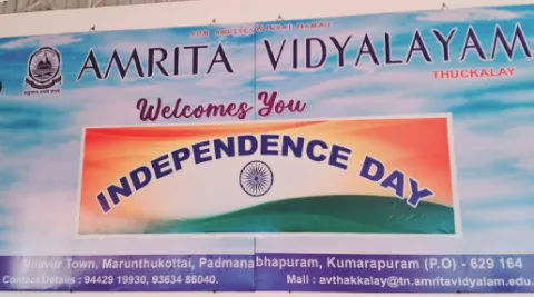 Independence day was celebrated at Amrita Vidyalayam, Thuckalay