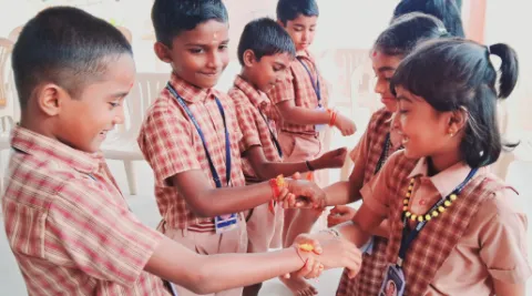 Sanskrit day and Rakshabandhan was celebrated at Amrita Vidyalayam Thuckalay