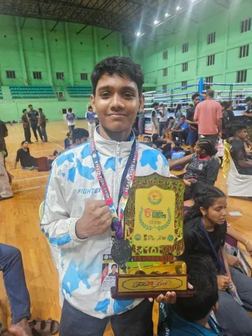 Harinarayanan A.P. Secures Bronze Medal and Qualifies for National Kickboxing Championship