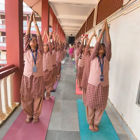 International Day of Yoga Celebrated at Amrita Vidyalayam, Mangalore 
