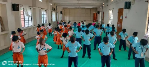 International Yoga Day celebrates at Amrita Vidyalayam, Davanagere 