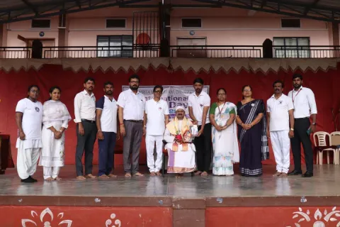 International Yoga Day celebrates at Amrita Vidyalayam, Davanagere 