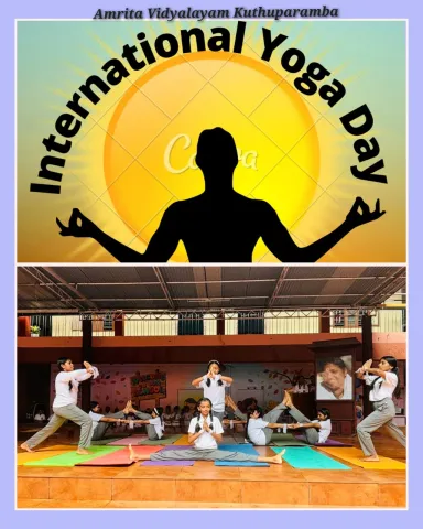International Yoga Day celebrates at Amrita Vidyalayam, Kuthuparamba