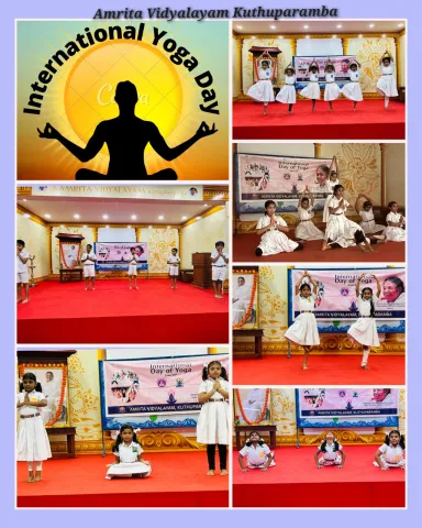 International Yoga Day celebrates at Amrita Vidyalayam, Kuthuparamba 