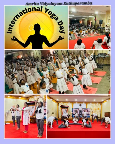 International Yoga Day celebrates at Amrita Vidyalayam, Kuthuparamba