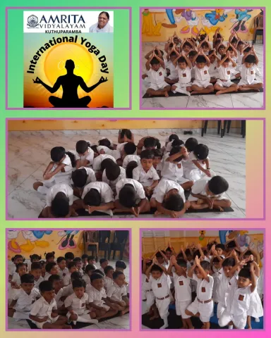International Yoga Day celebrates at Amrita Vidyalayam, Kuthuparamba