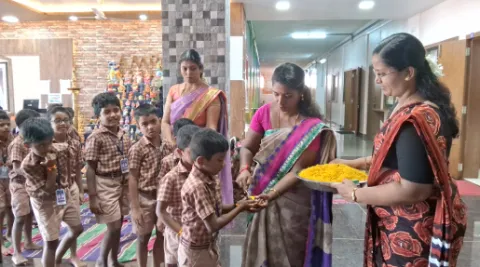 Vijayadashami was celebrated in Amrita Vidyalayam Thuckalay 