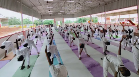 International Yoga Day was celebrated at Amrita Vidyalayam, Thuckalay