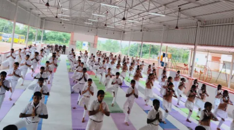 International Yoga Day was celebrated at Amrita Vidyalayam, Thuckalay