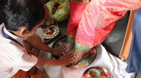 Guru Poornima Celebration 2025 at Amrita Vidyalayam Davanagere