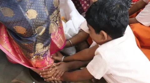 Guru Poornima Celebration 2025 at Amrita Vidyalayam Davanagere