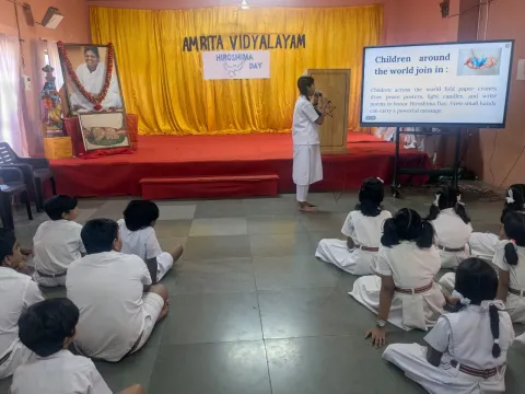 Hiroshima Day Observance at Amrita Vidyalayam kozhikode