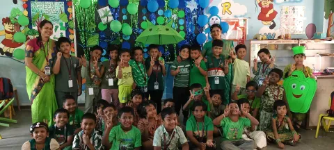 Amrita Vidyalayam Odisha celebrates Green and Blue Day