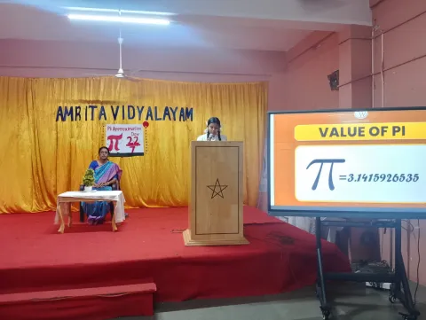 Amrita Vidyalayam Kozhikode celebrated pi approximation day